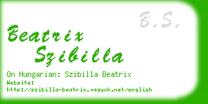 beatrix szibilla business card